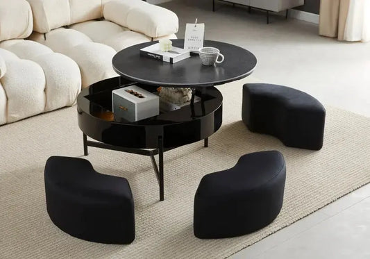 Achetez la Table basse pouf noir céramique VÉGA