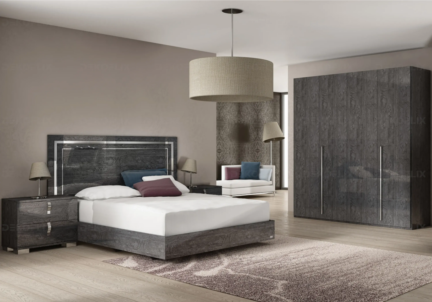 Armoire Sarah Modulable en Bois de Bouleau Gris Status