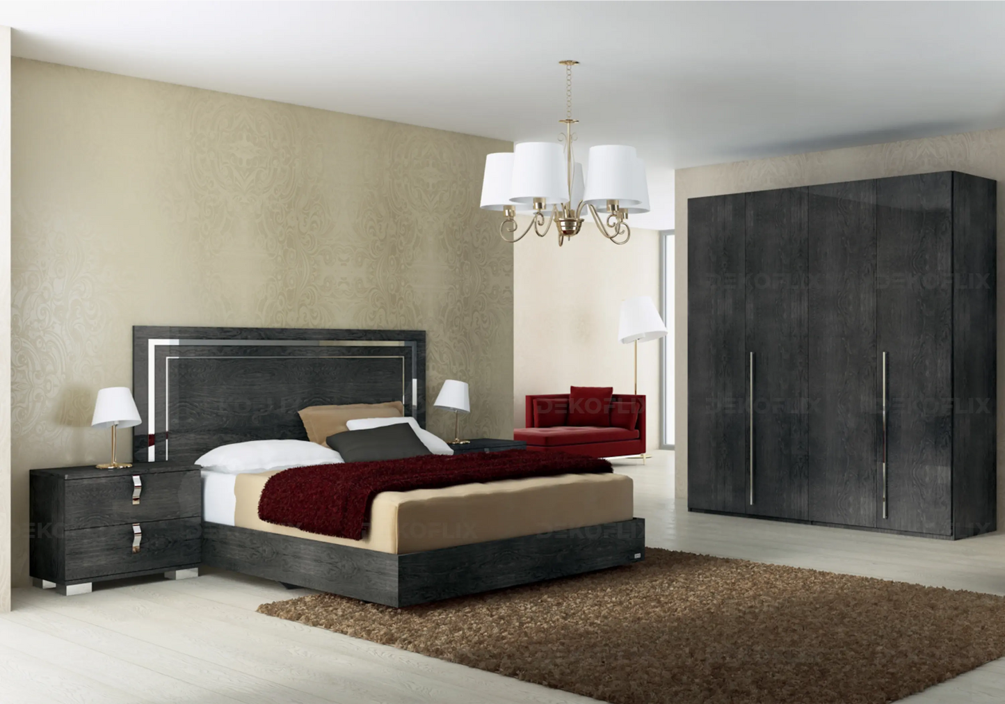 Armoire Sarah Modulable en Bois de Bouleau Gris Status