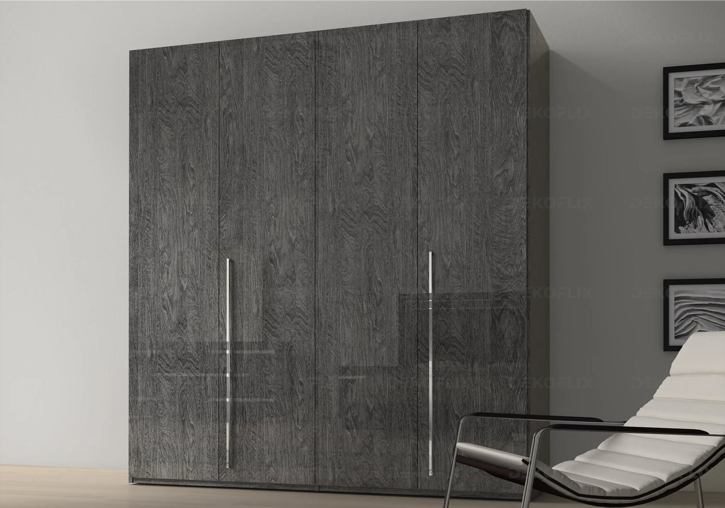 Armoire Sarah Modulable en Bois de Bouleau Gris Status