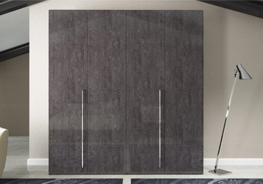 Armoire Sarah Modulable en Bois de Bouleau Gris Status