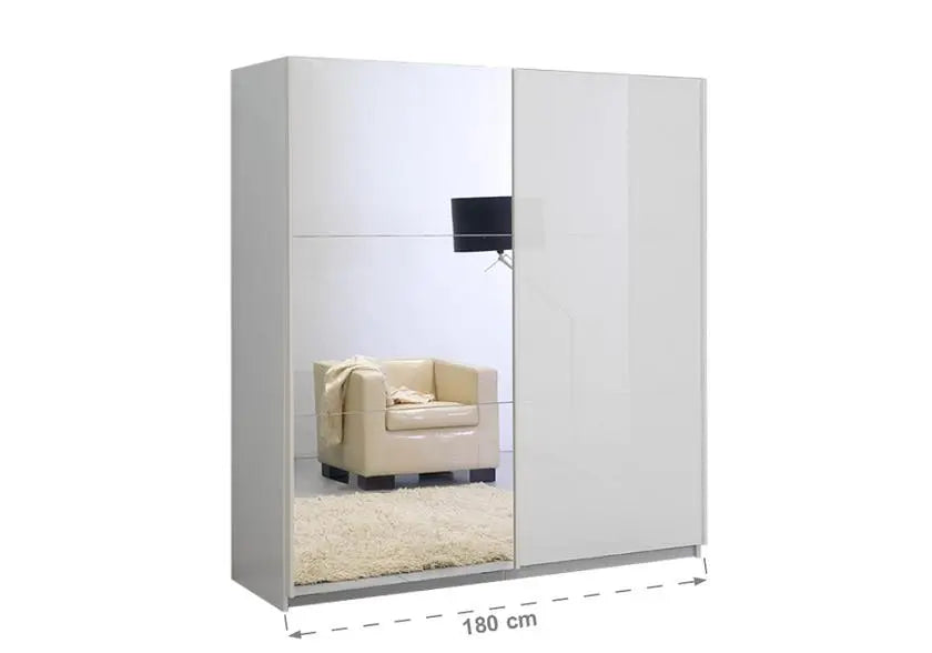 Armoire portes coulissantes miroir laquée blanc JAZZ Italian Mobili