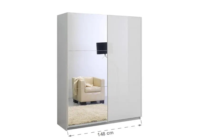 Armoire portes coulissantes miroir laquée blanc JAZZ Italian Mobili