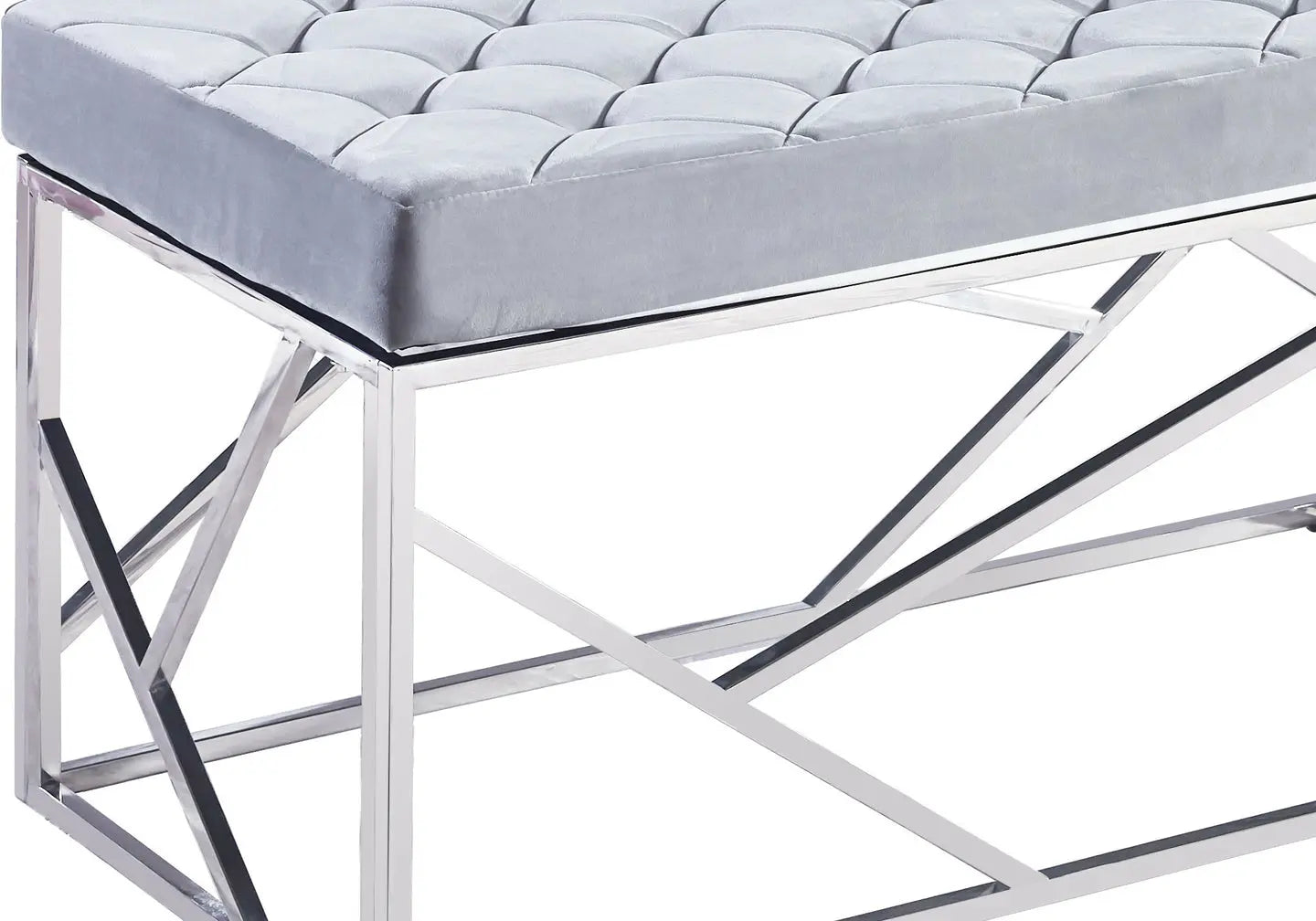 Banc design chromé velours gris ILÉA New Design