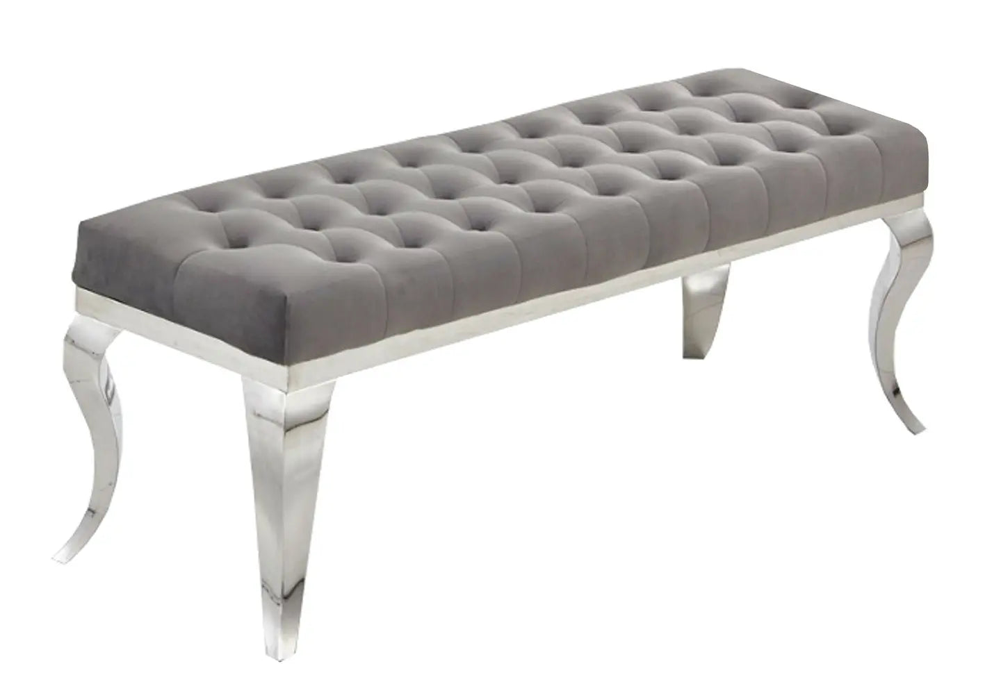 Banc design chromé velours gris NEO New Design