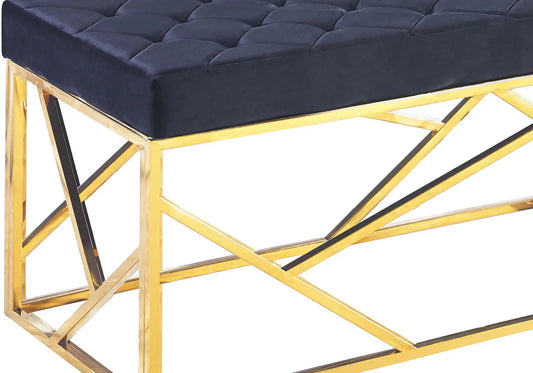 Banc design doré velours noir ILÉA New Design