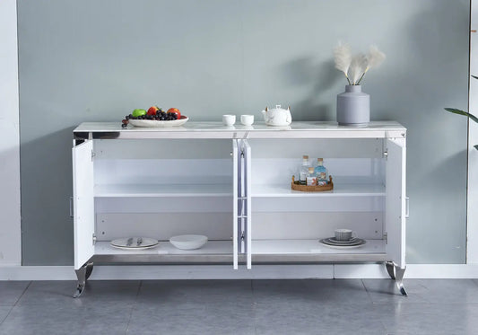 Buffet argenté marbre beige MANON New Design