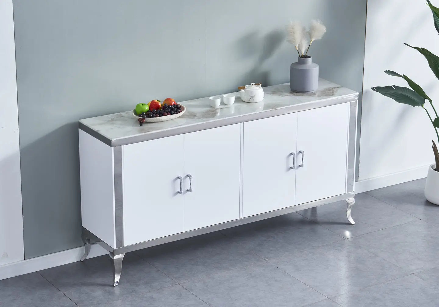 Buffet argenté marbre beige MANON New Design