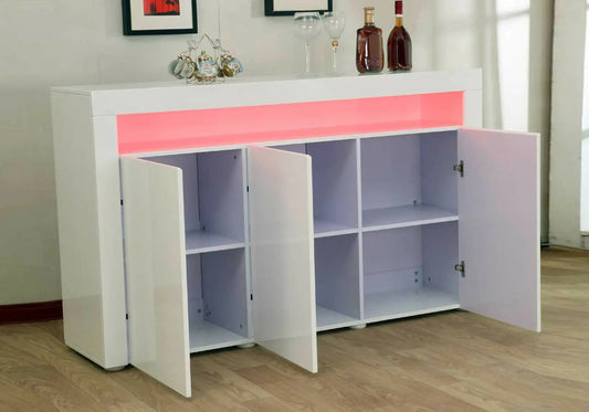 Buffet design laqué blanc led ORA New Design