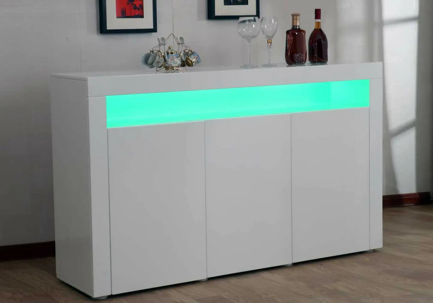 Buffet design laqué blanc led ORA New Design