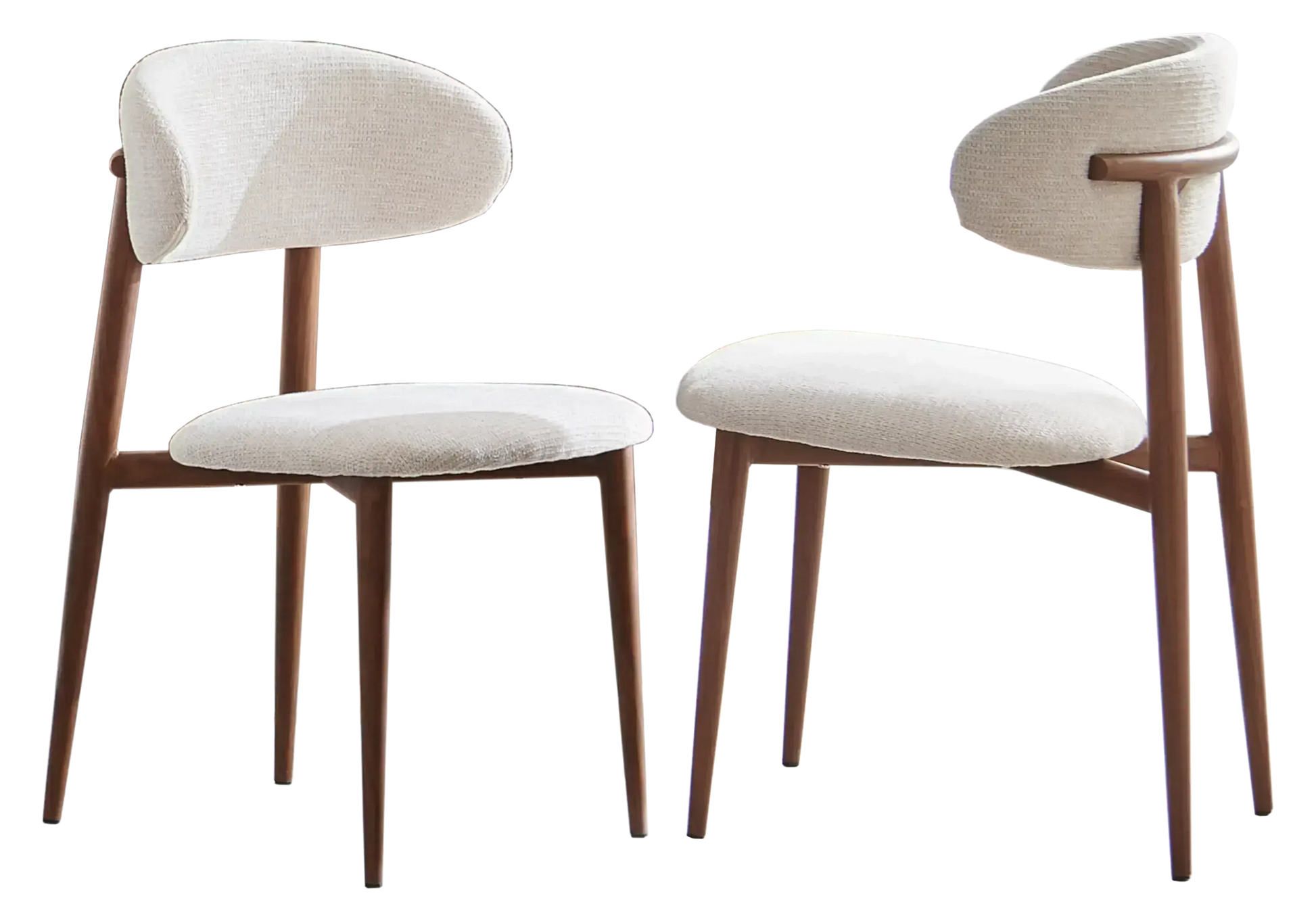 Table ovale travertin et chaises bois beige - TERRA Galerie du Mobilier