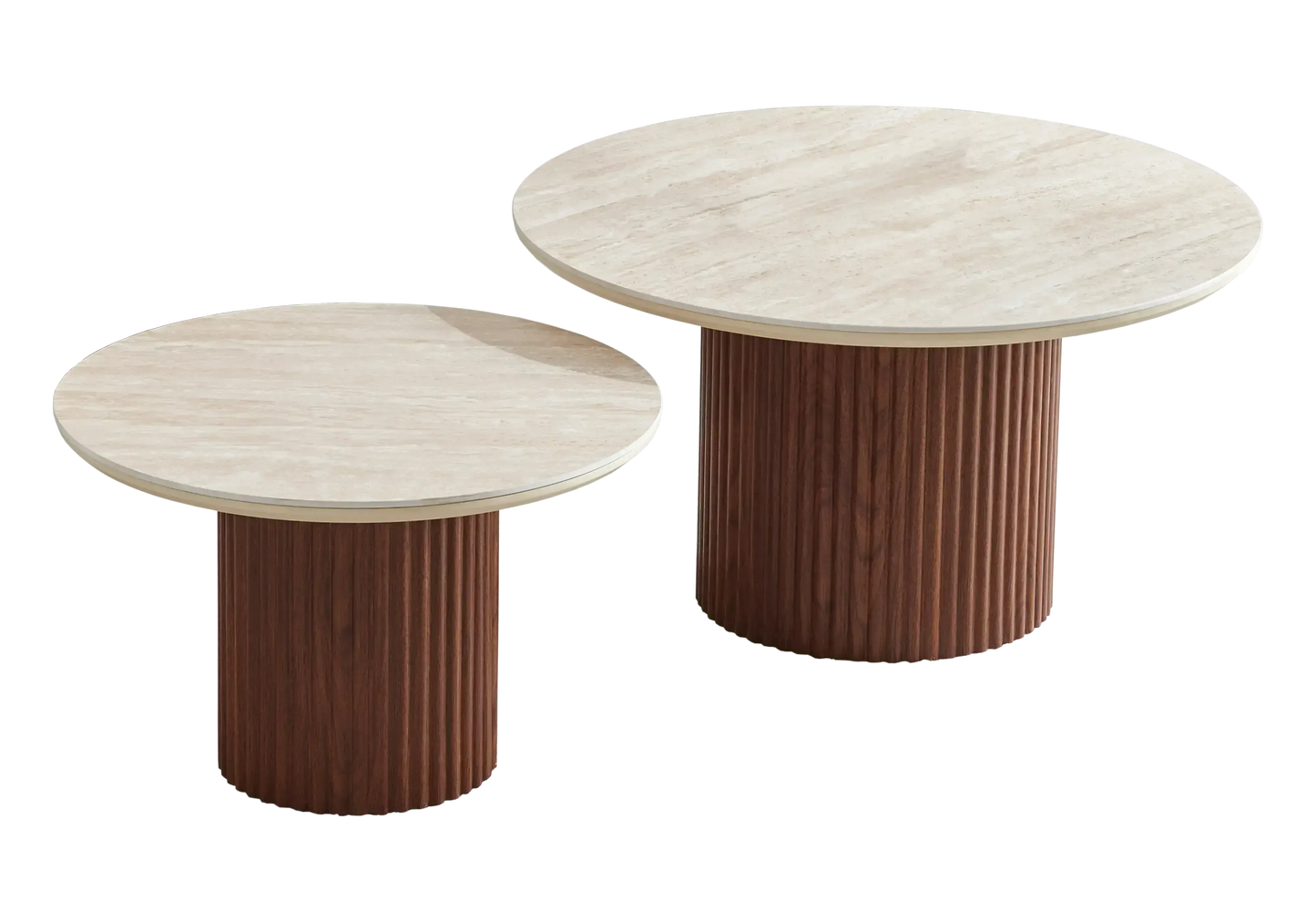 Table ovale travertin et chaises bois beige - TERRA Galerie du Mobilier