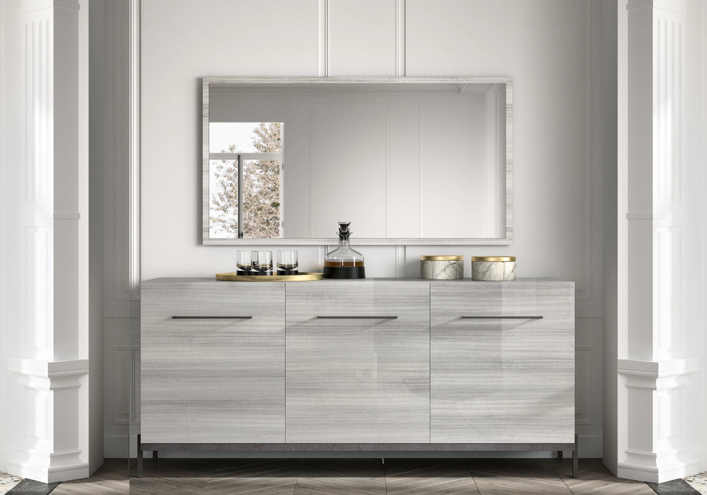 Buffet Gris Argent, Élégance Contemporaine Mia - Collection Mia - DEKOFLIX