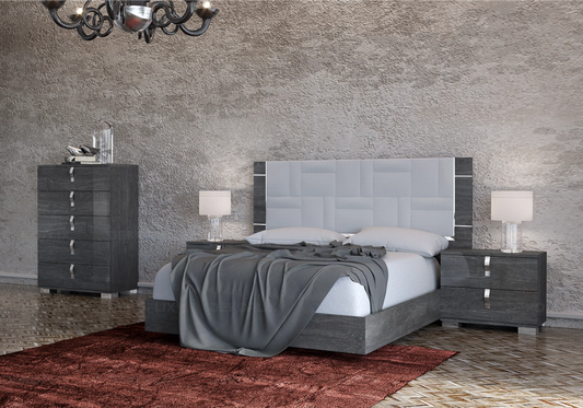 Chiffonnier Sarah 5 Tiroirs en Bois de Bouleau Gris - DEKOFLIX