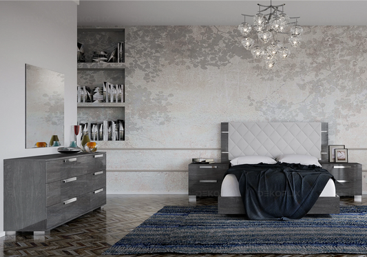 Miroir Sarah Rectangulaire en Bois de Bouleau Gris - DEKOFLIX