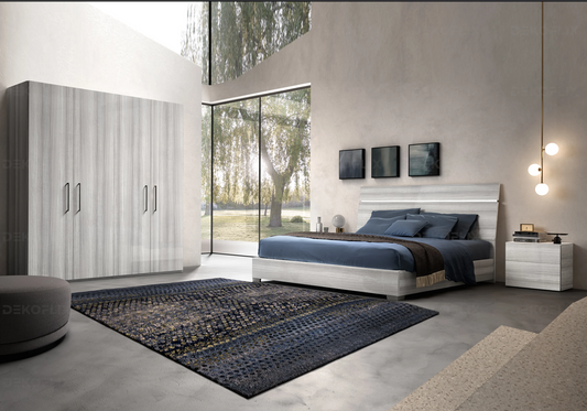 Armoire Gris Argent – Élégance Fonctionnelle Collection Mia - DEKOFLIX