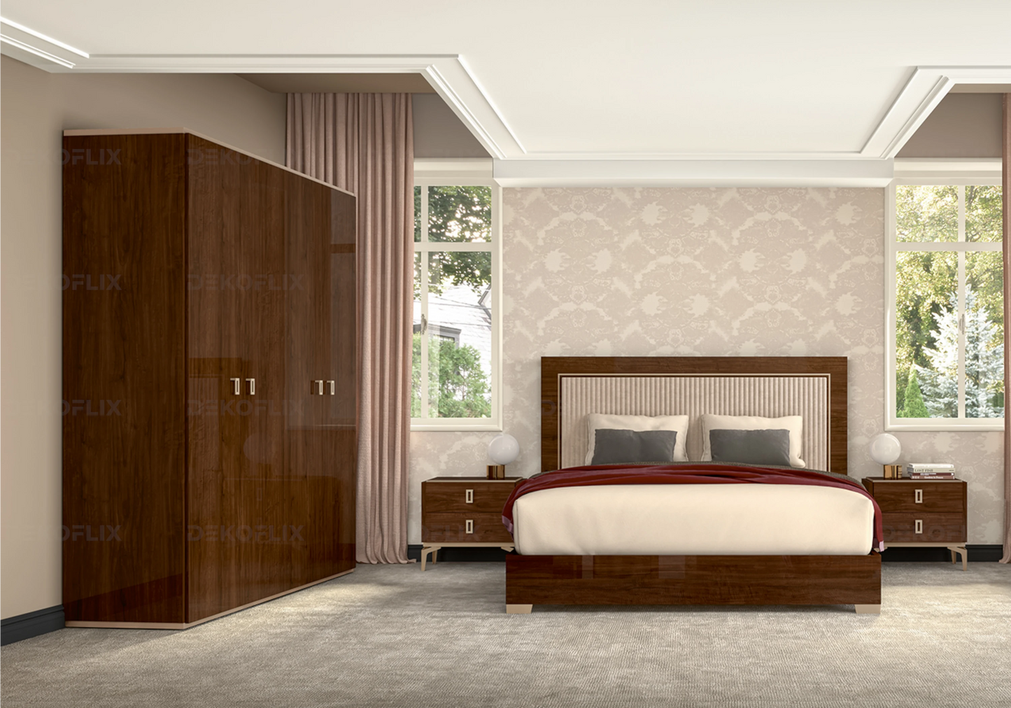 Armoire Bois Noyer Design – Collection Eva
