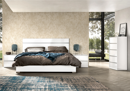 Chiffonnier Blanc Laqué Moderne – Modèle Luna - Made in Italy - DEKOFLIX