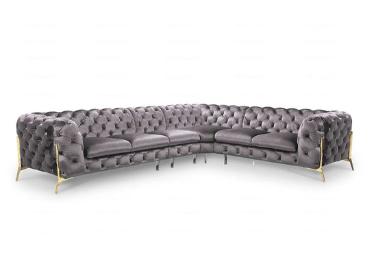 Canapé angle chesterfield gris PACO BM Design