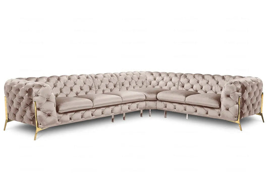 Canapé angle chesterfield taupe PACO BM Design