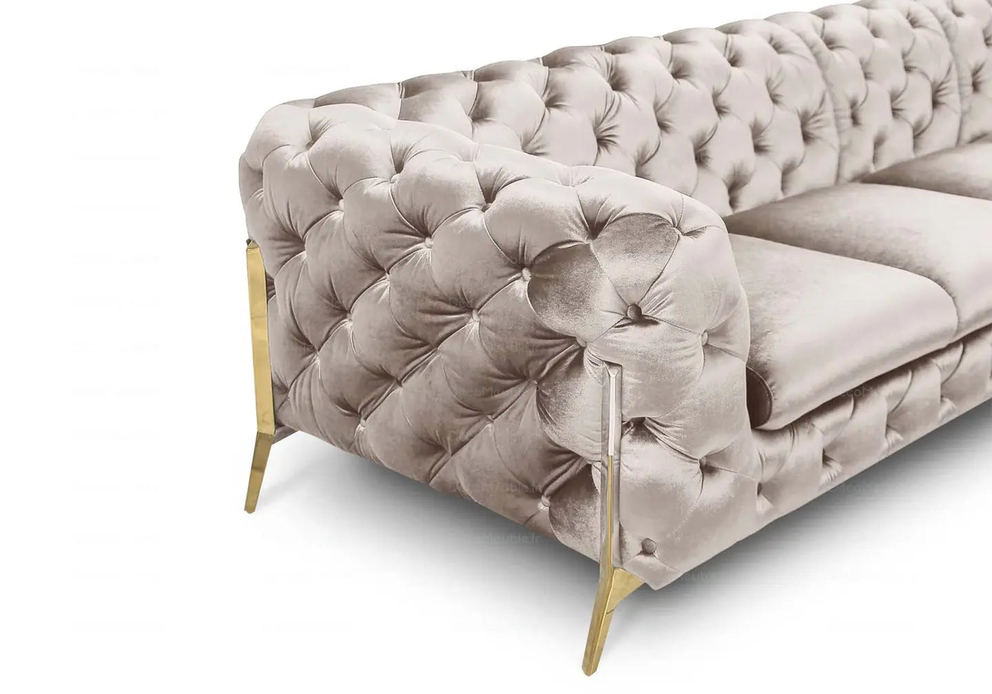Canapé angle chesterfield taupe PACO BM Design