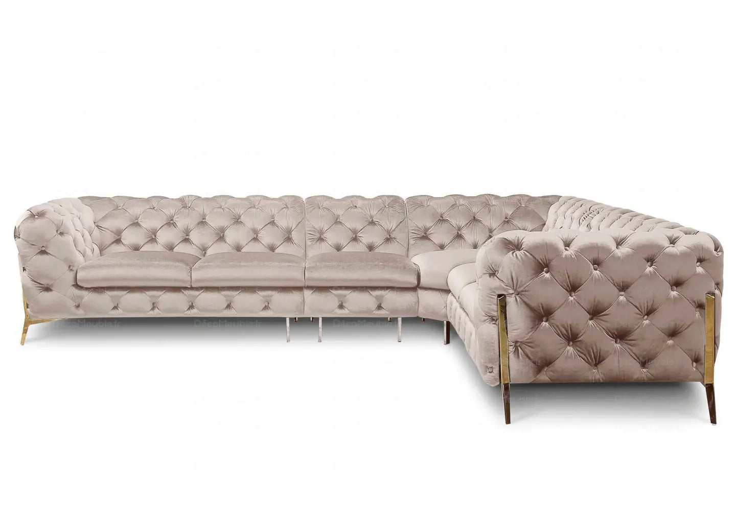 Canapé angle chesterfield taupe PACO BM Design
