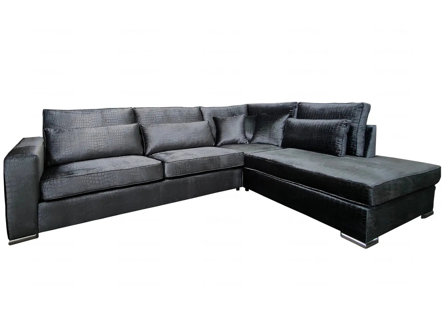 Canapé angle croco anthracite LÉA New Design