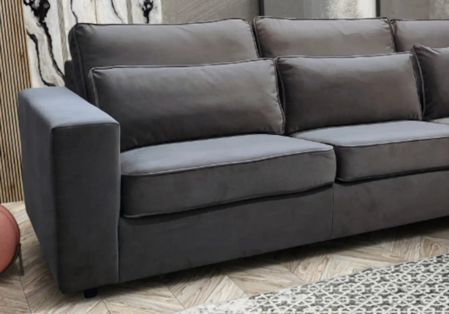Canapé angle croco taupe LÉA New Design