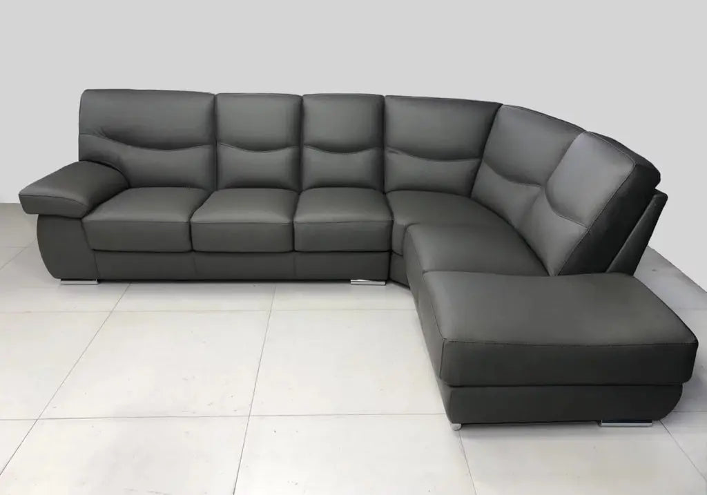 Canapé angle cuir gris ANGEL Made in Italy