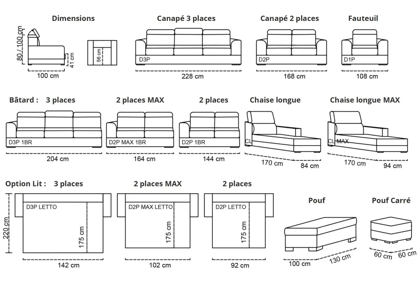 Canapé angle cuir tissu taupe ALEXA Made in Italy