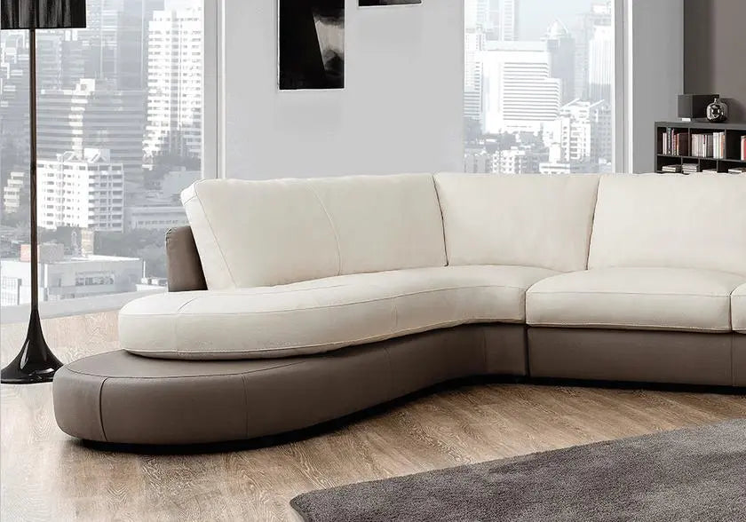 Canapé angle design cuir blanc CLÉO - DEKOFLIX
