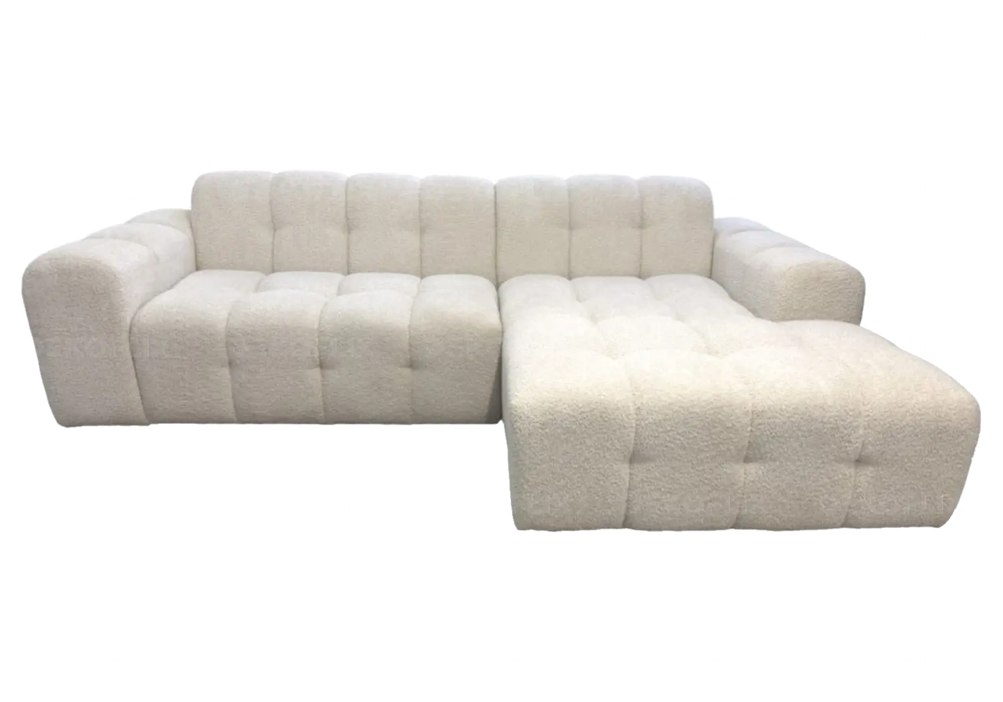 Canapé angle moderne doudou boucle blanc SARY New Design