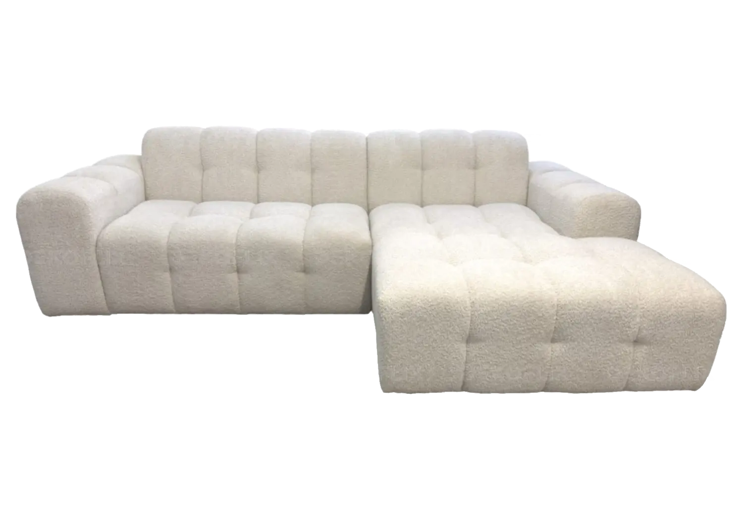 Canapé angle moderne doudou boucle blanc SARY New Design