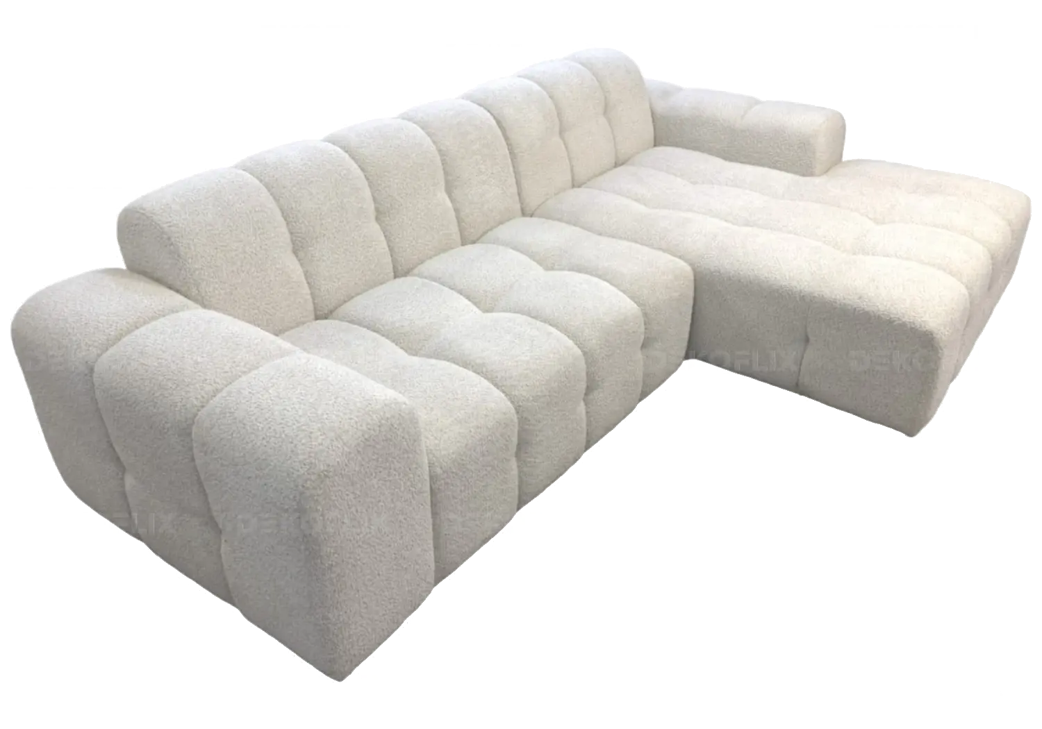 Canapé angle moderne doudou boucle blanc SARY New Design