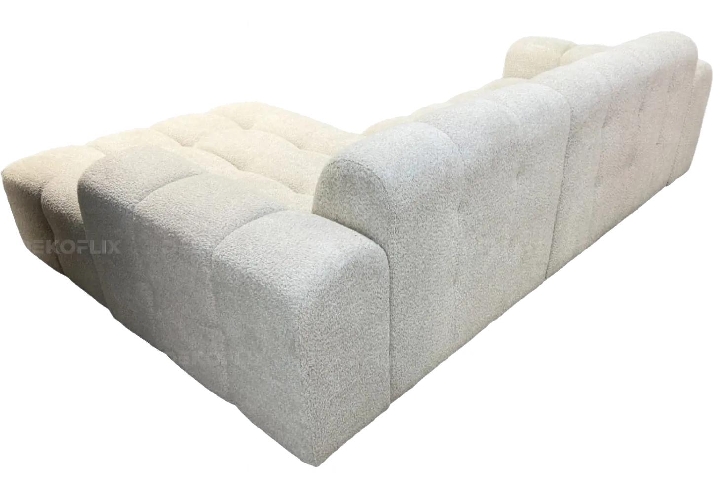Canapé angle moderne doudou boucle blanc SARY New Design
