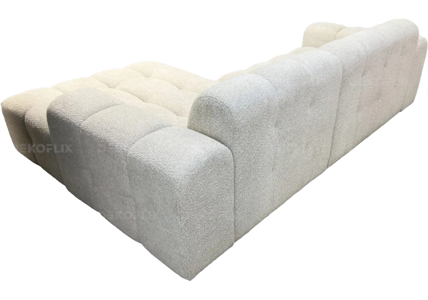 Canapé angle moderne doudou boucle blanc SARY New Design