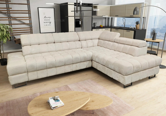 Canapé angle moderne doudou boucle blanc TYBO New Design