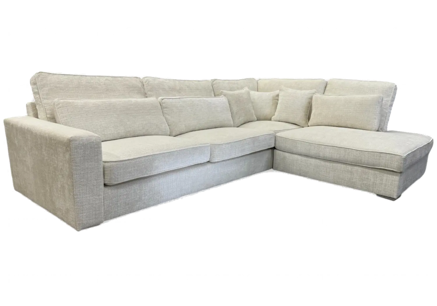 Canapé angle moderne tissu blanc ALES New Design