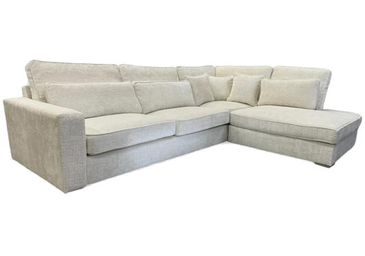 Canapé angle moderne tissu blanc ALES New Design