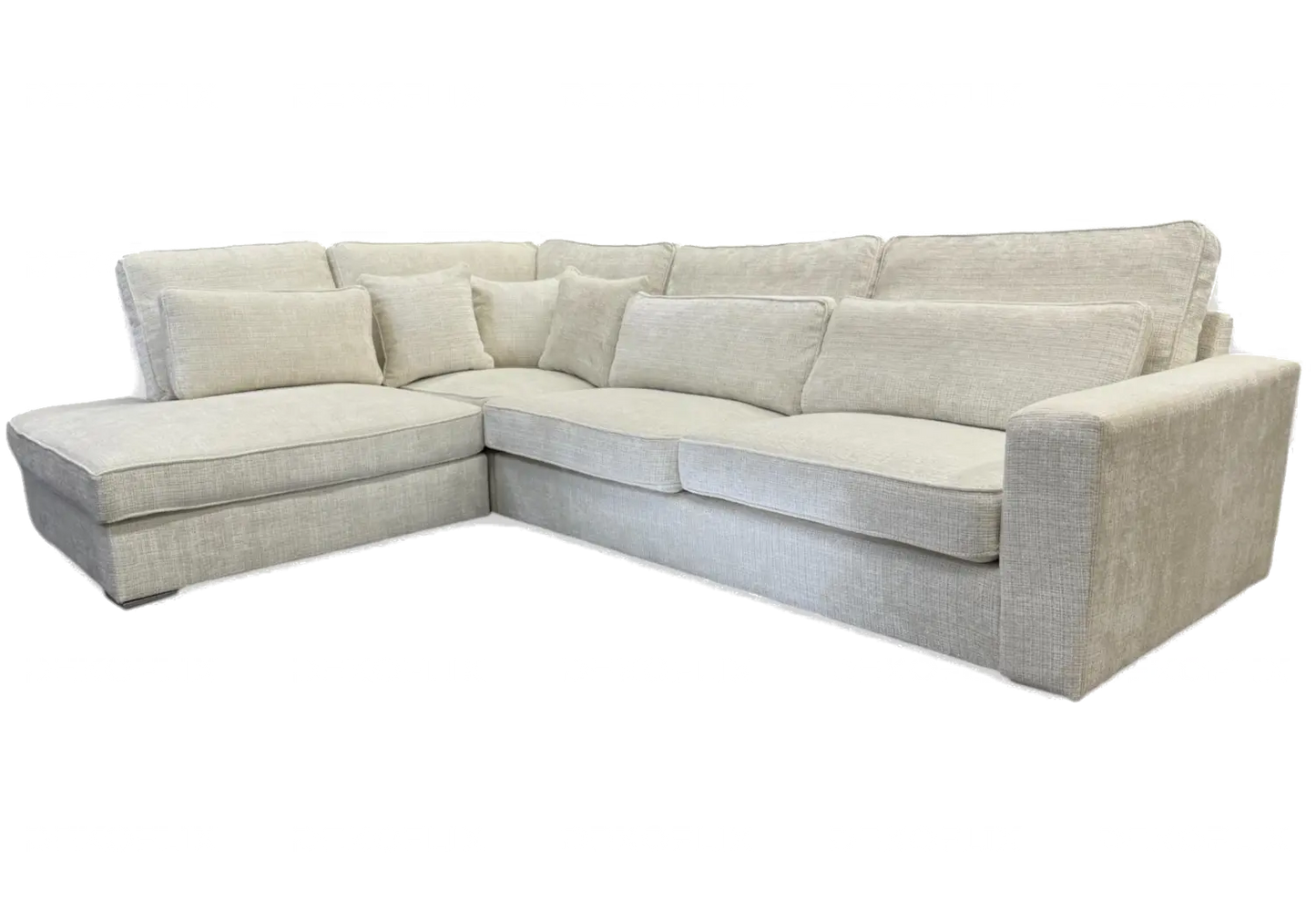 Canapé angle moderne tissu blanc ALES New Design
