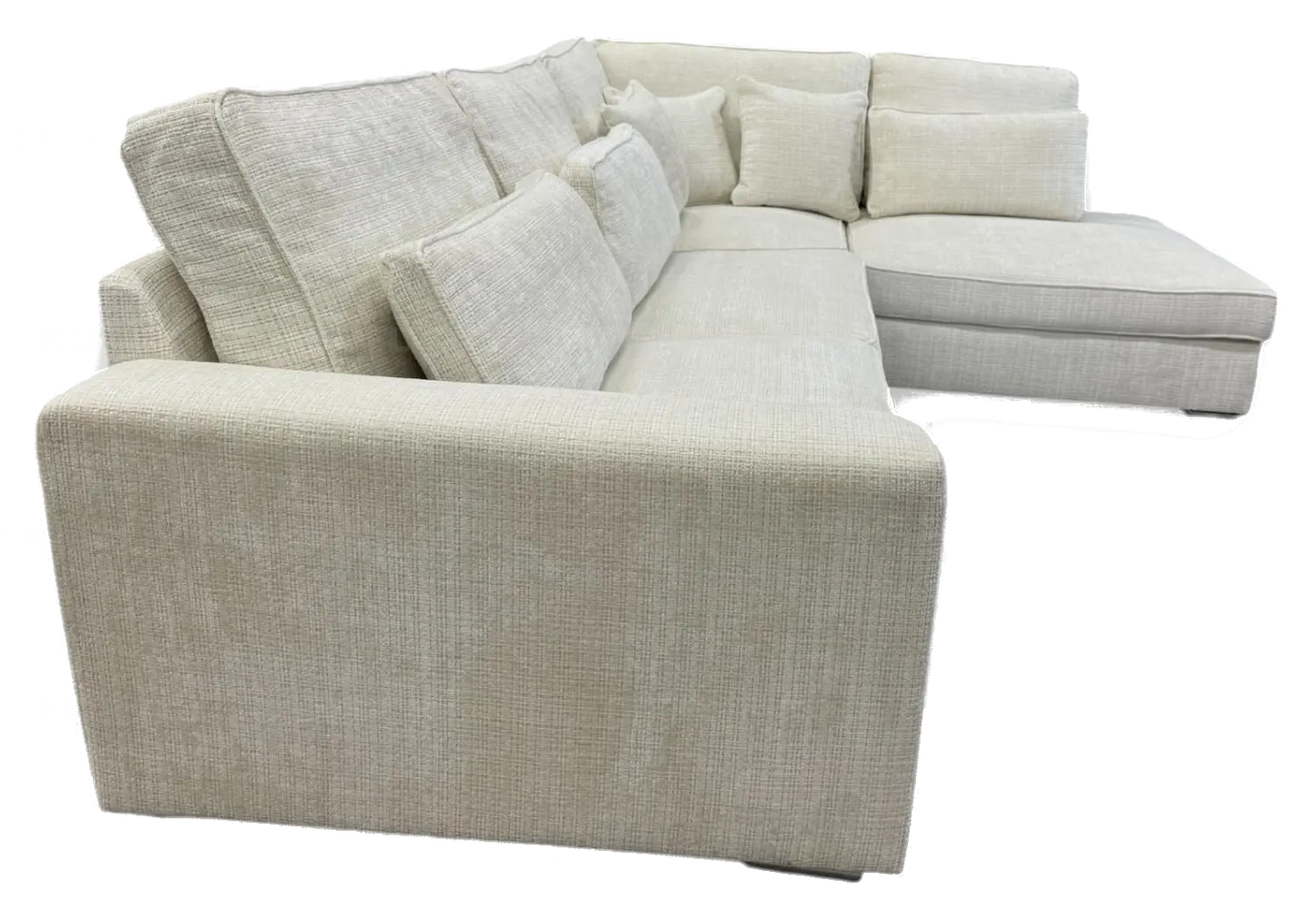 Canapé angle moderne tissu blanc ALES New Design
