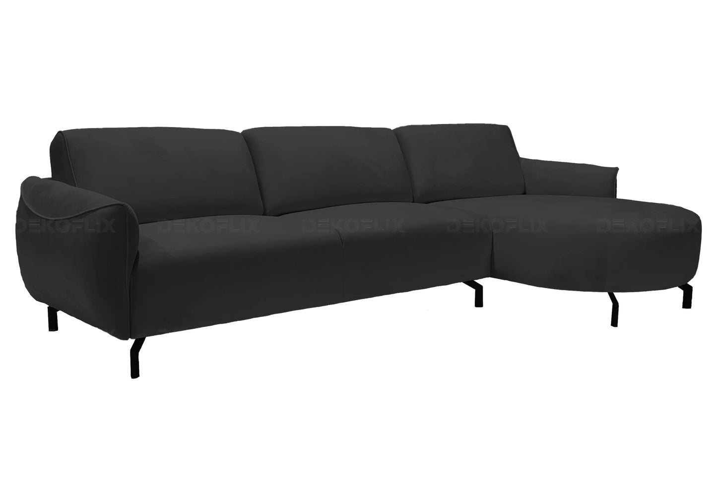 Canapé angle moderne velours anthracite SUNY New Design