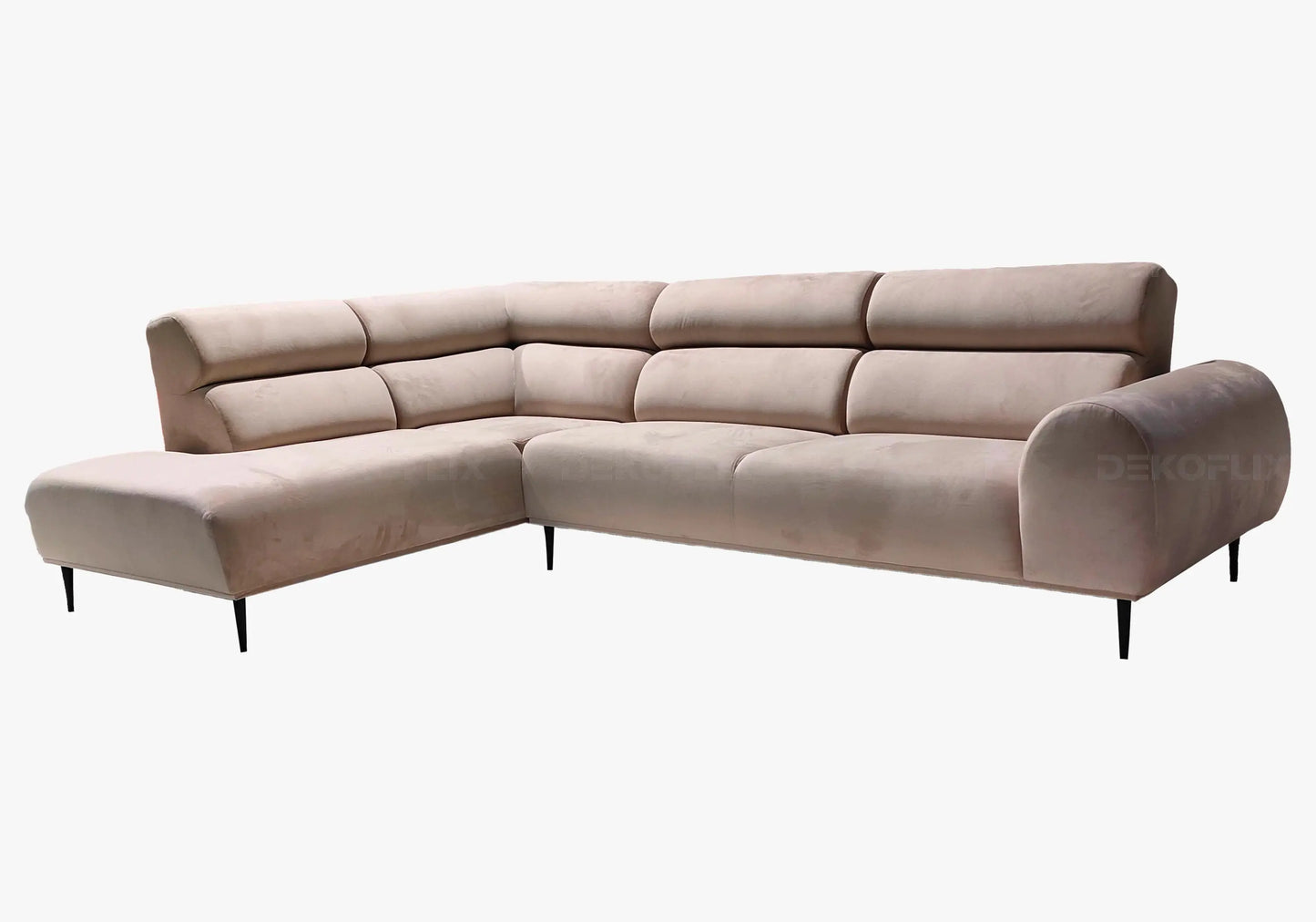 Canapé angle moderne velours beige DENY New Design