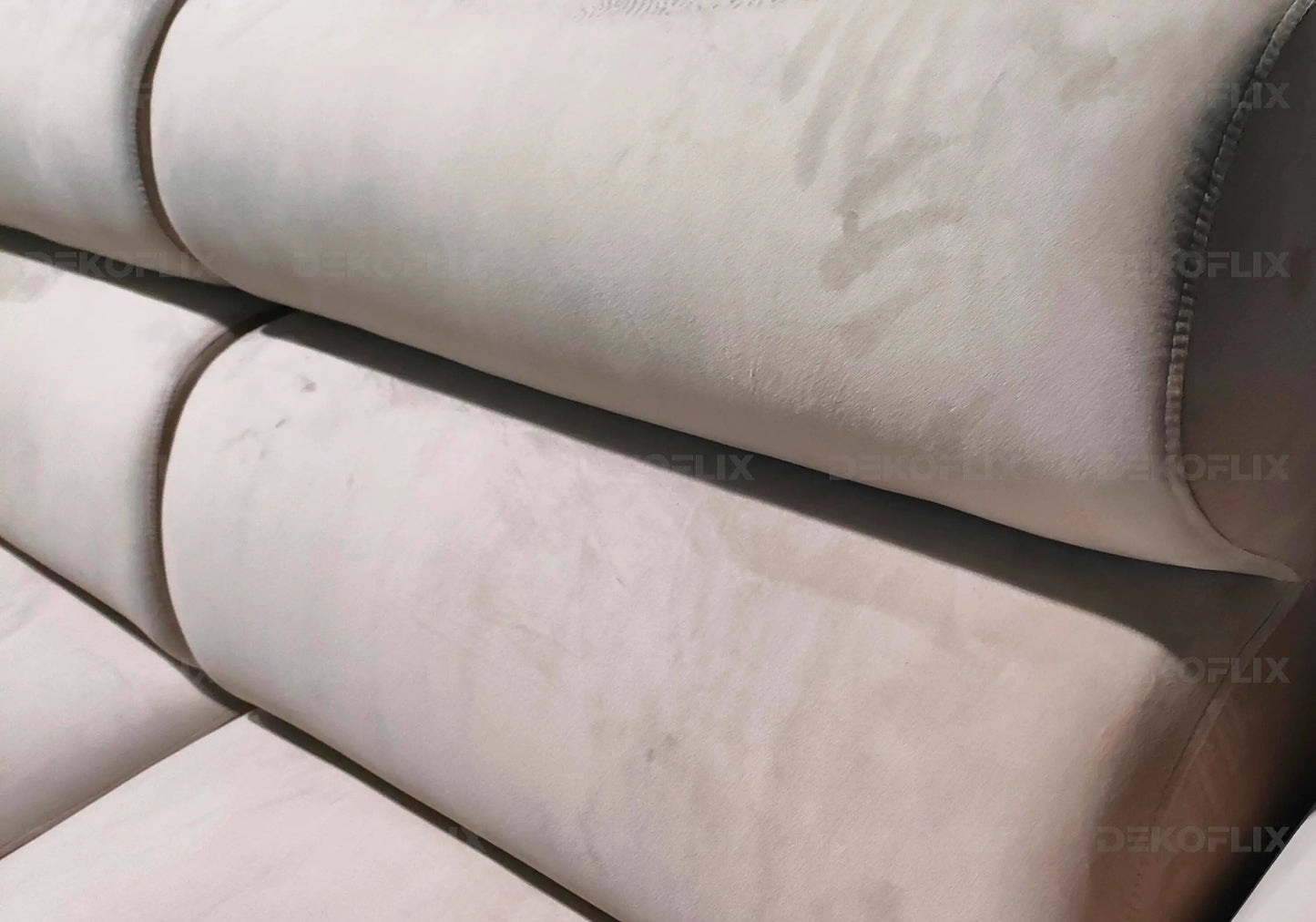 Canapé angle moderne velours beige DENY New Design