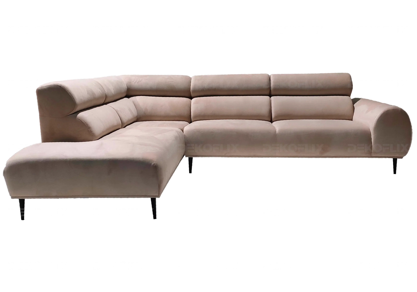 Canapé angle moderne velours beige DENY New Design