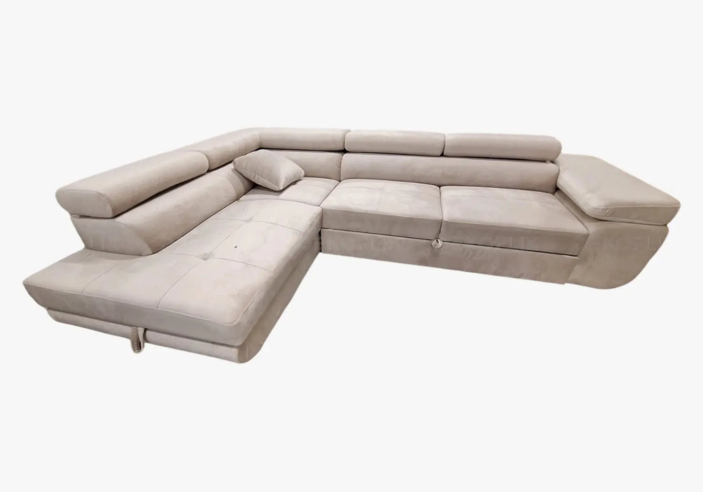 Canapé angle moderne velours beige TEVA New Design