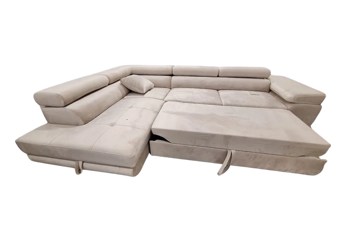 Canapé angle moderne velours beige TEVA New Design