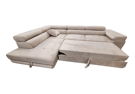 Canapé angle moderne velours beige TEVA New Design
