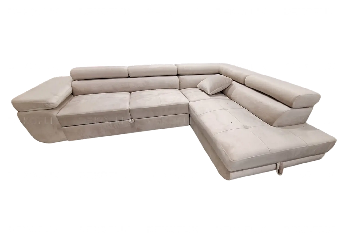 Canapé angle moderne velours beige TEVA New Design