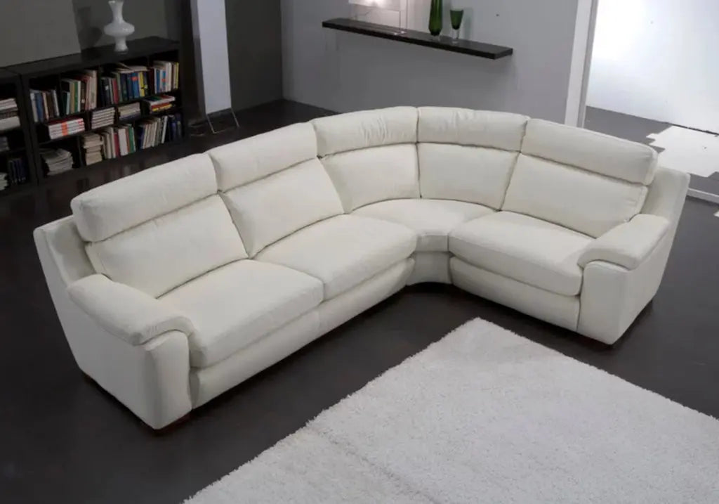 Canapé angle relax cuir blanc ARGO Made in Italy
